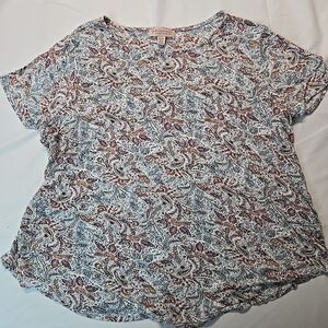 Philosophy Plus Size Top Womens Paisley Blouse 2x Boho Floral Print Gardencore